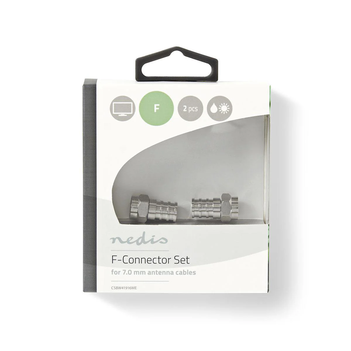 F-Connector Recht - Male - Vernikkeld - Image 4