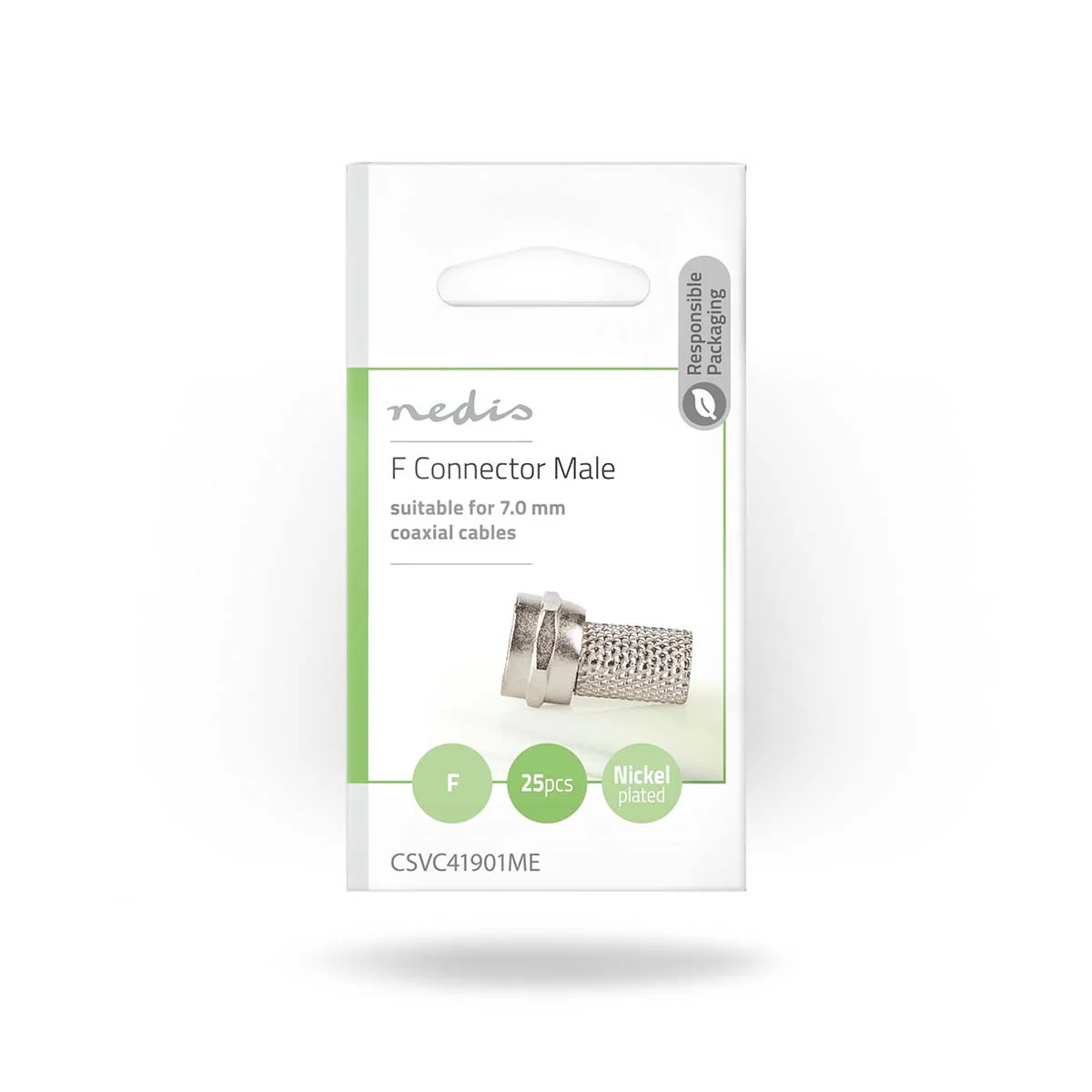F-Connector Recht - Male - Vernikkeld - Image 5