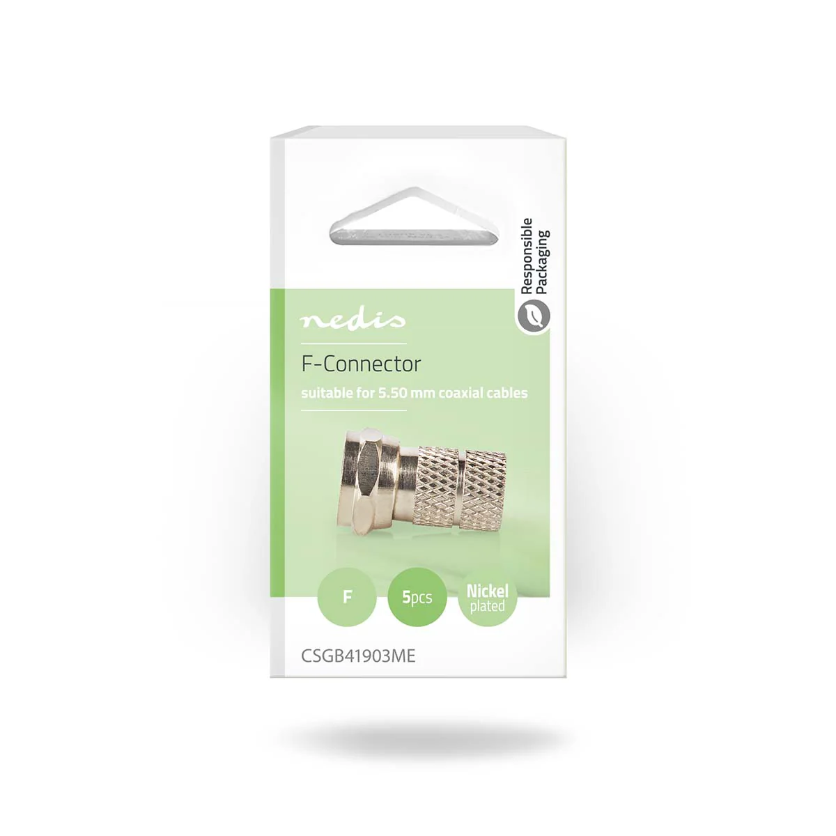 F-Connector Recht - Male - Vernikkeld - Image 4