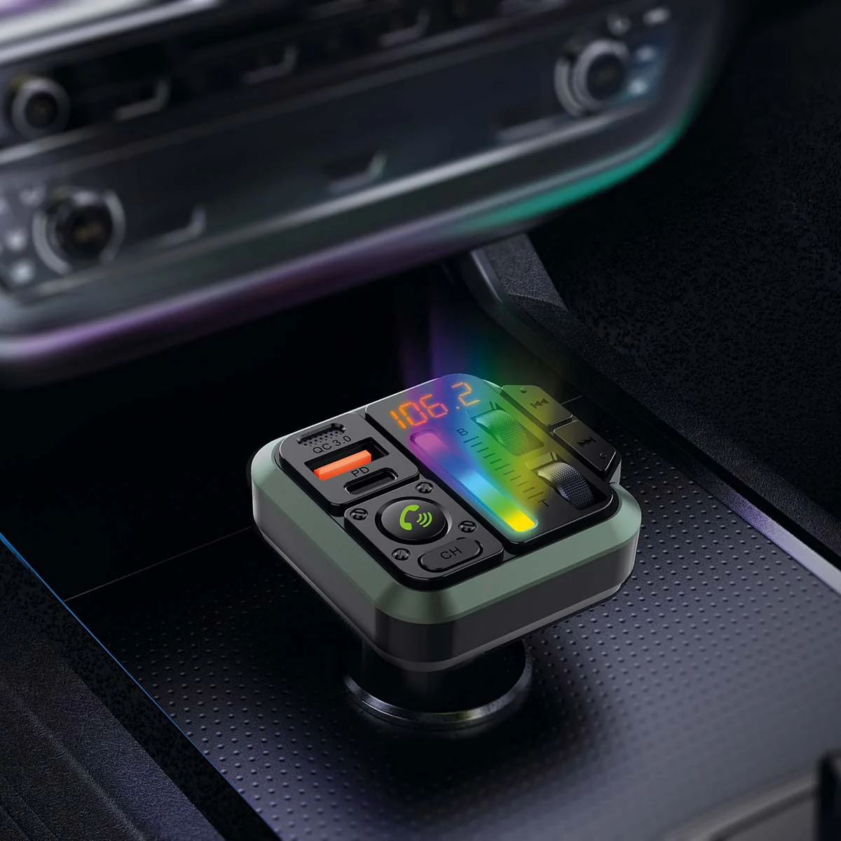 FM-Audiotransmitter voor Auto Gefixeerd - Handenvrij bellen / Luidsprekerfunctie - 1.00" - Image 4