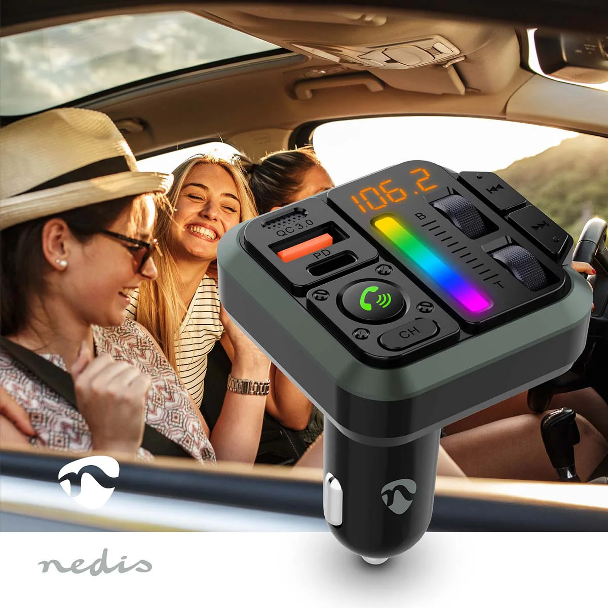 FM-Audiotransmitter voor Auto Gefixeerd - Handenvrij bellen / Luidsprekerfunctie - 1.00" - Image 5