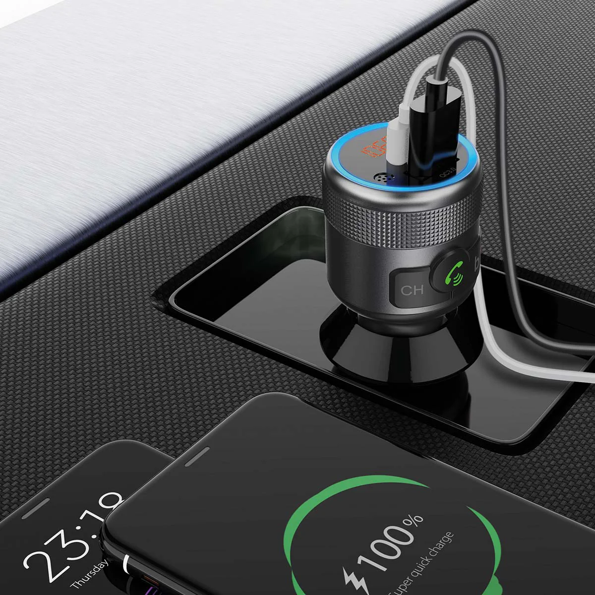 FM-Audiotransmitter voor Auto Gefixeerd - Handenvrij bellen / Luidsprekerfunctie - 1.00" - Image 5