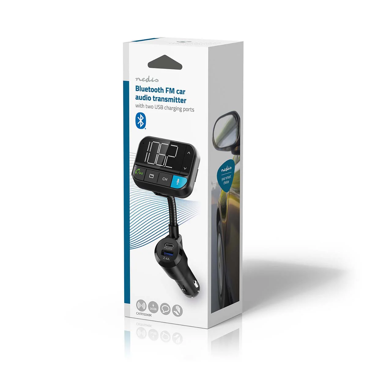 FM-Audiotransmitter voor Auto Zwanenhals - Handenvrij bellen / Luidsprekerfunctie - 2.00" - Image 6