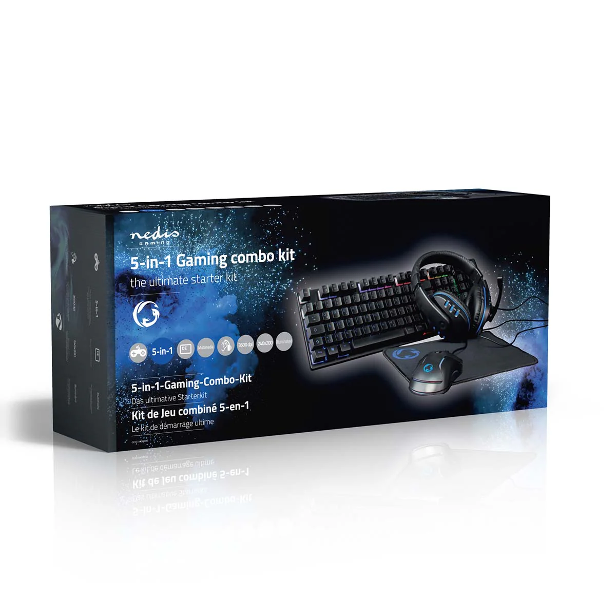 Gaming Combo Kit 5-in-1 - Toetsenbord, Koptelefoon, Muis en Muismat - Zwart - Image 12