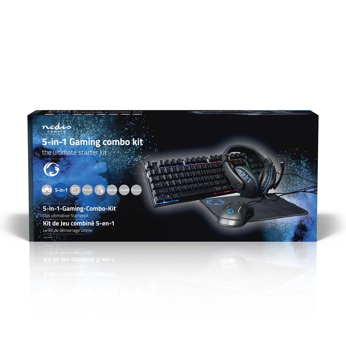 Gaming Combo Kit 5-in-1 - Toetsenbord, Koptelefoon, Muis en Muismat - Zwart - Image 15