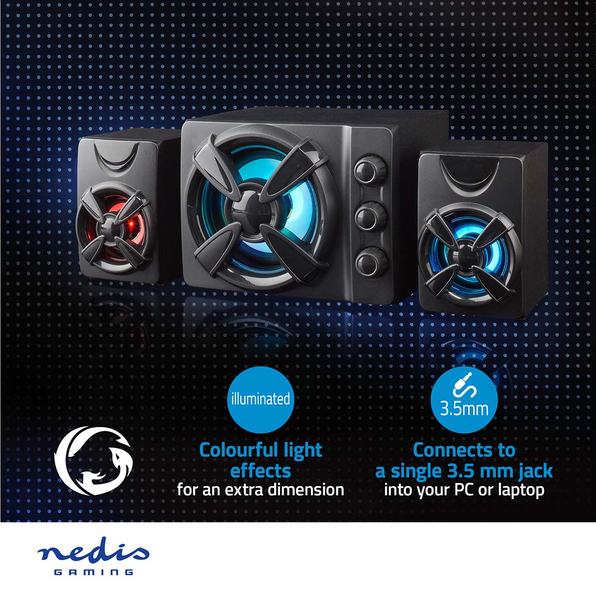 Gaming Speaker Speaker-kanalen: 2.1 - USB Gevoed - 3,5 mm Male - Image 8