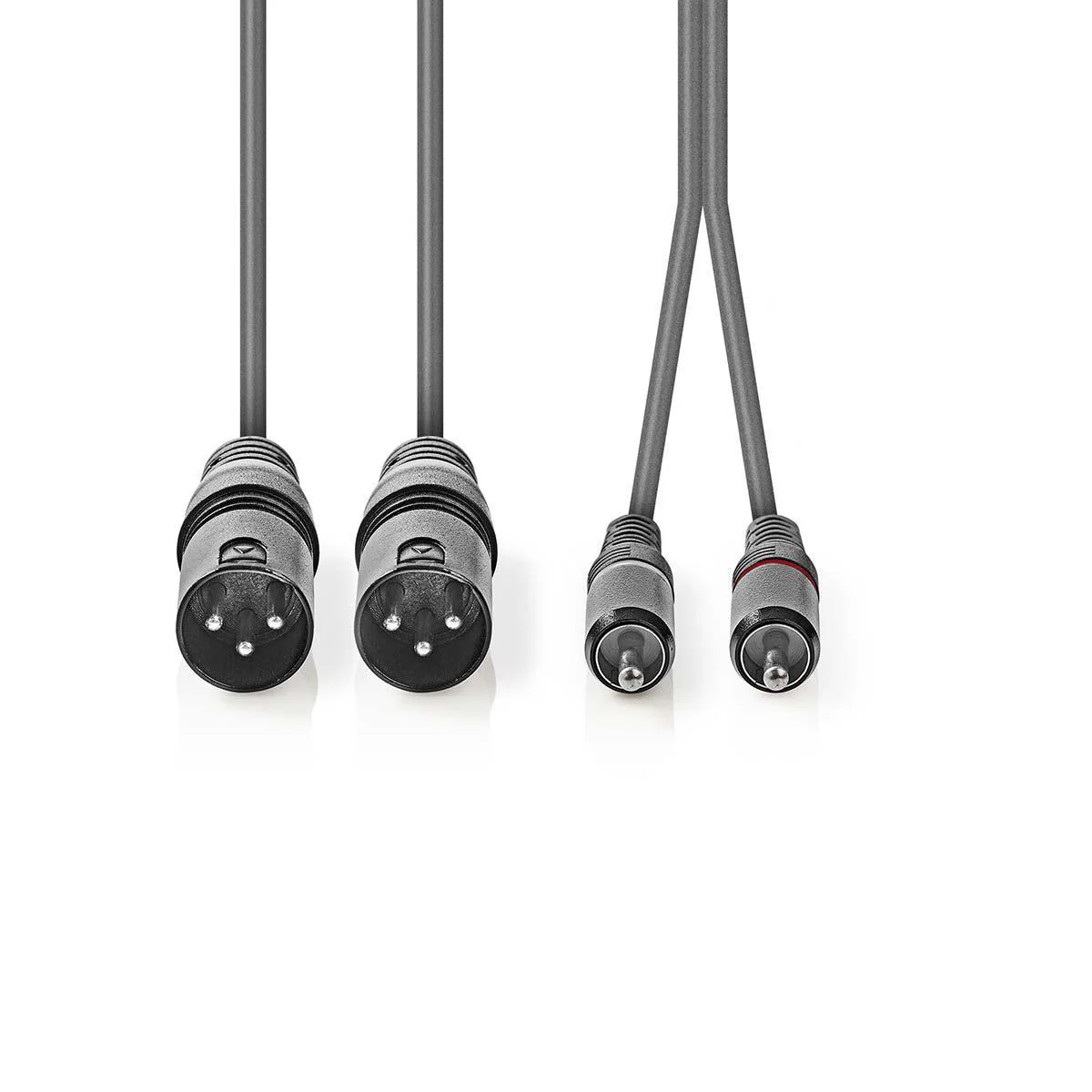 Gebalanceerde Audiokabel 2x XLR 3-Pins Male - 2x RCA Male - Vernikkeld - Image 2
