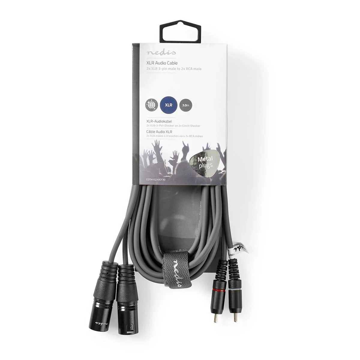 Gebalanceerde Audiokabel 2x XLR 3-Pins Male - 2x RCA Male - Vernikkeld - Image 4