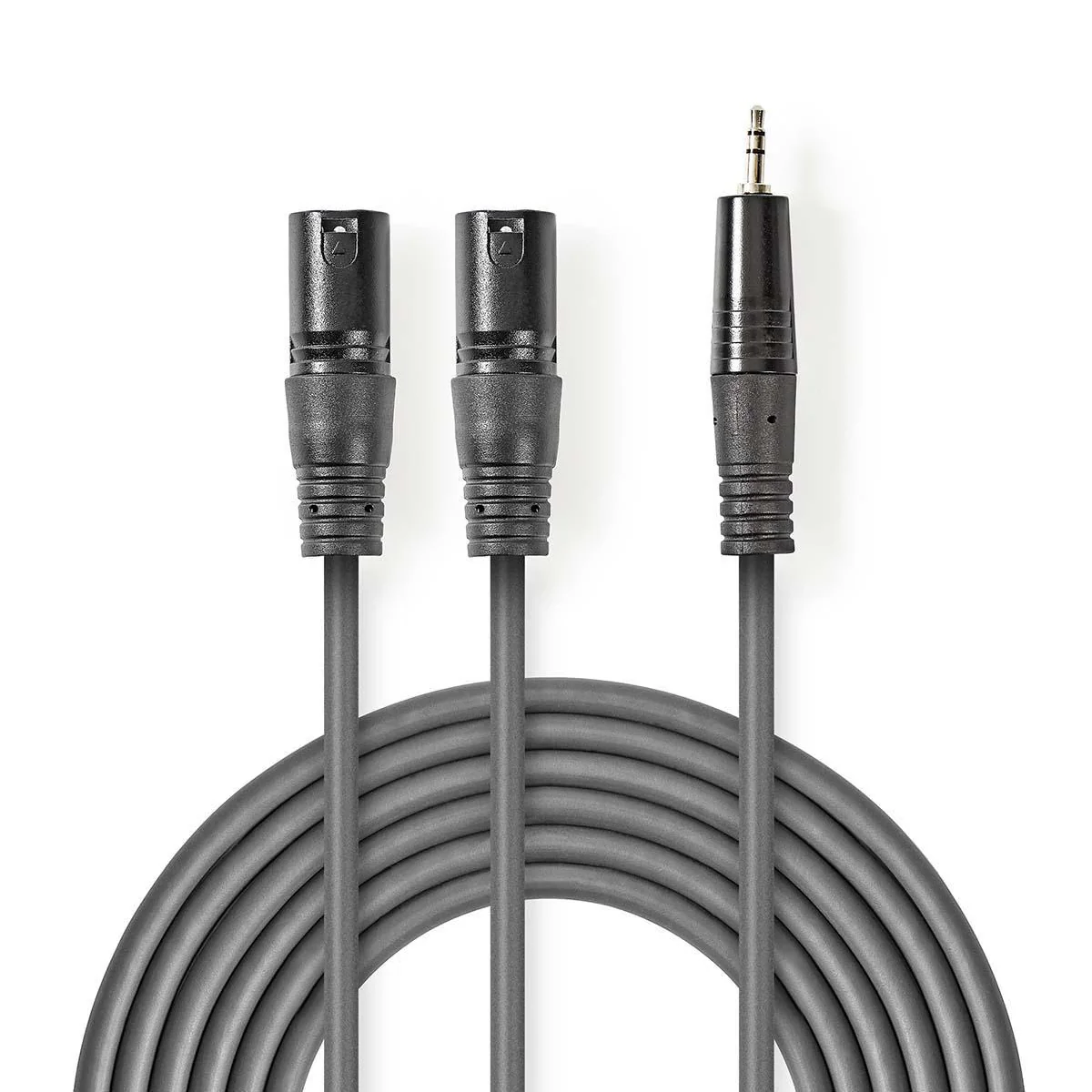 Gebalanceerde Audiokabel 2x XLR 3-Pins Male - 3,5 mm Male - Vernikkeld
