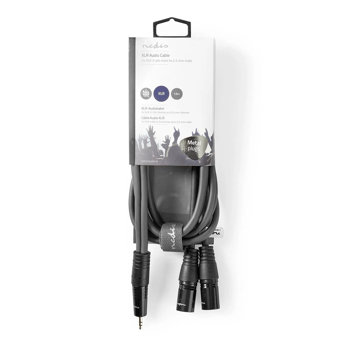 Gebalanceerde Audiokabel 2x XLR 3-Pins Male - 3,5 mm Male - Vernikkeld - Image 3