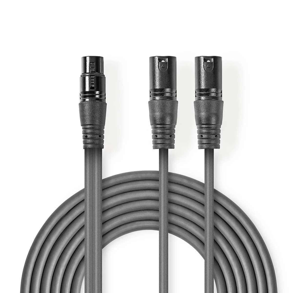 Gebalanceerde Audiokabel 2x XLR 3-Pins Male - XLR 3-Pins Female - Vernikkeld