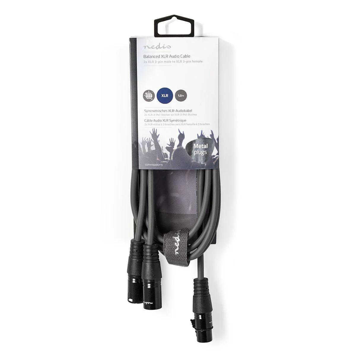 Gebalanceerde Audiokabel 2x XLR 3-Pins Male - XLR 3-Pins Female - Vernikkeld - Image 3