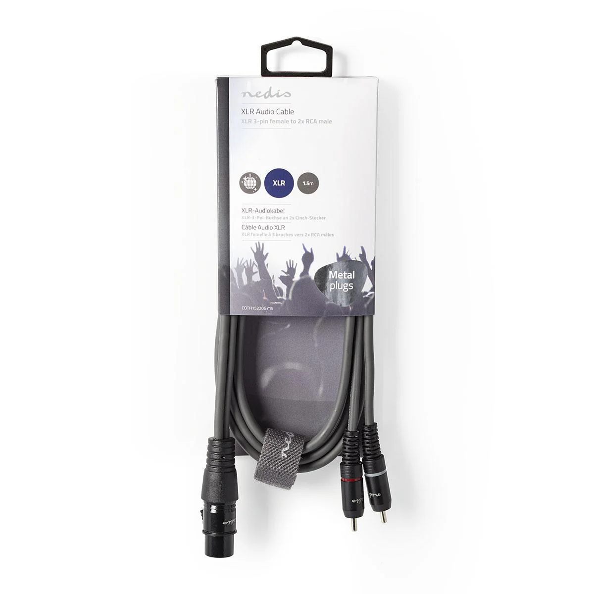 Gebalanceerde Audiokabel XLR 3-Pins Female - 2x RCA Male - Vernikkeld - Image 3
