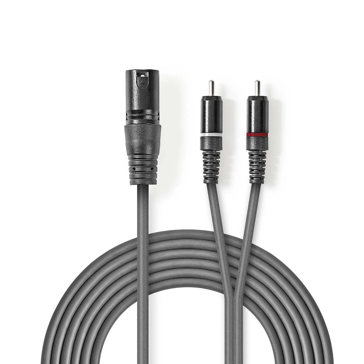Gebalanceerde Audiokabel XLR 3-Pins Male - 2x RCA Male - Vernikkeld