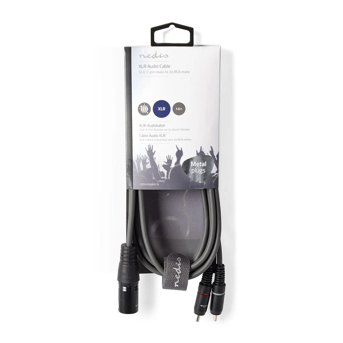 Gebalanceerde Audiokabel XLR 3-Pins Male - 2x RCA Male - Vernikkeld - Image 3