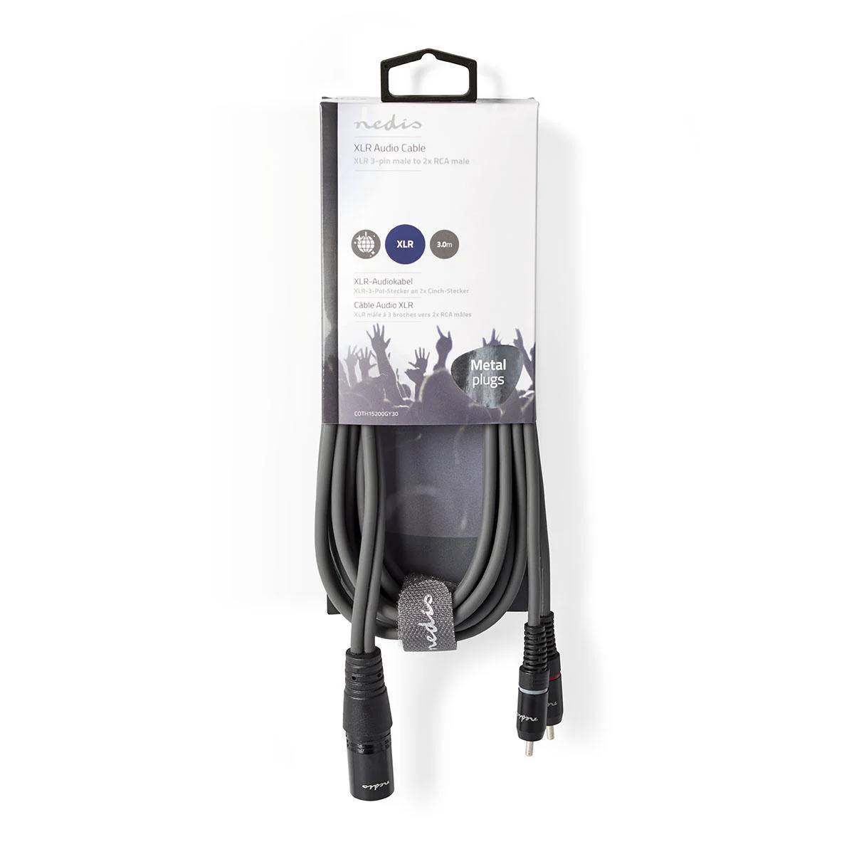 Gebalanceerde Audiokabel XLR 3-Pins Male - 2x RCA Male - Vernikkeld - Image 4