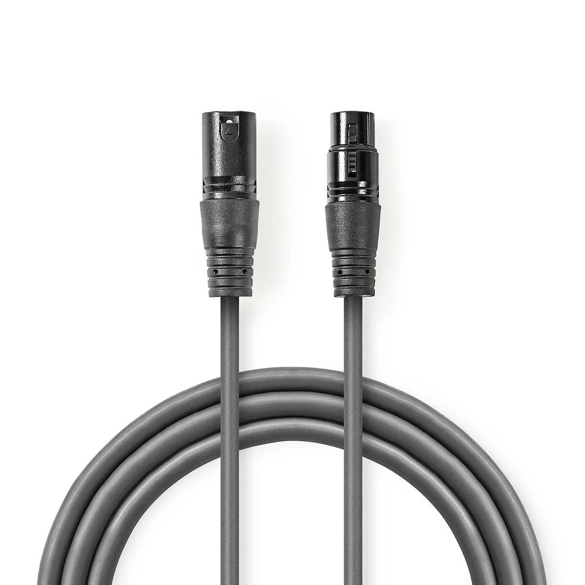 Gebalanceerde Audiokabel XLR 3-Pins Male - XLR 3-Pins Female - Vernikkeld