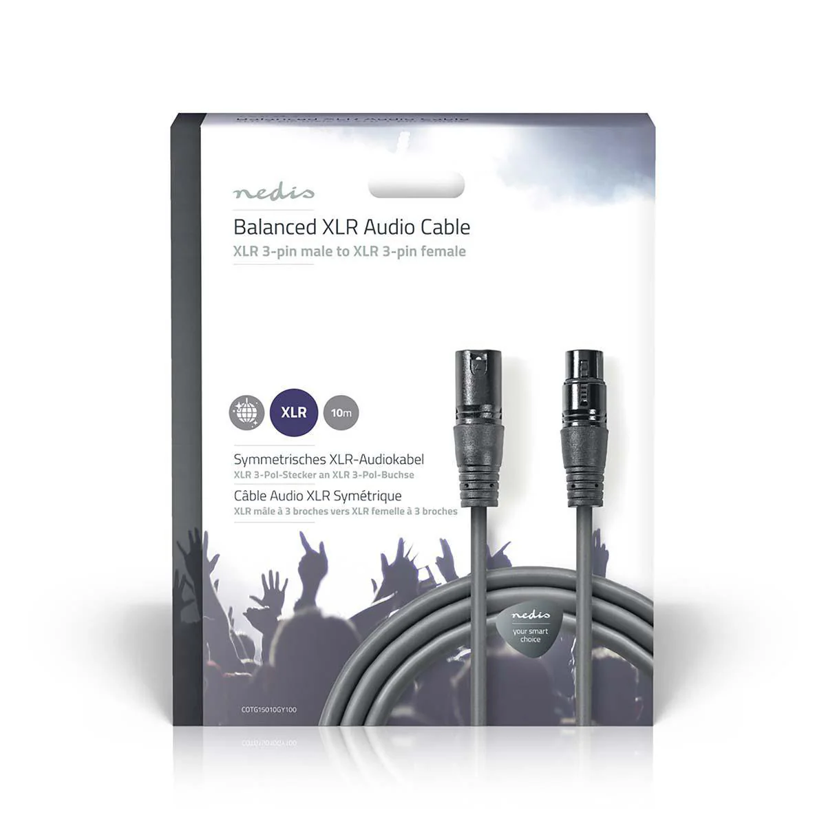 Gebalanceerde Audiokabel XLR 3-Pins Male - XLR 3-Pins Female - Vernikkeld - Image 3