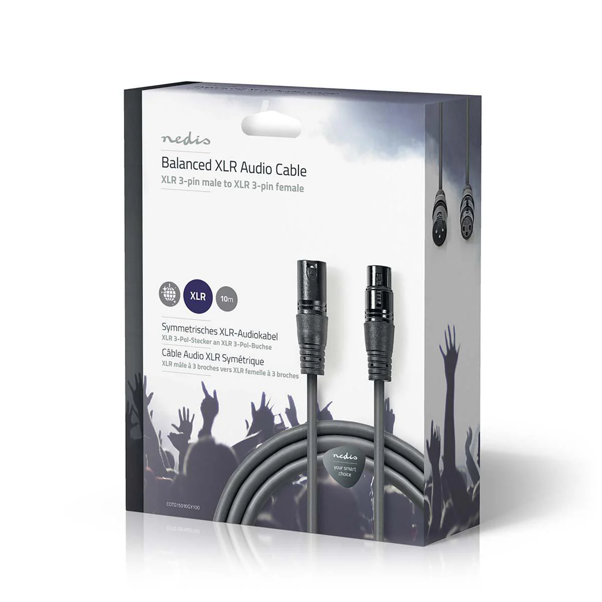 Gebalanceerde Audiokabel XLR 3-Pins Male - XLR 3-Pins Female - Vernikkeld - Image 4