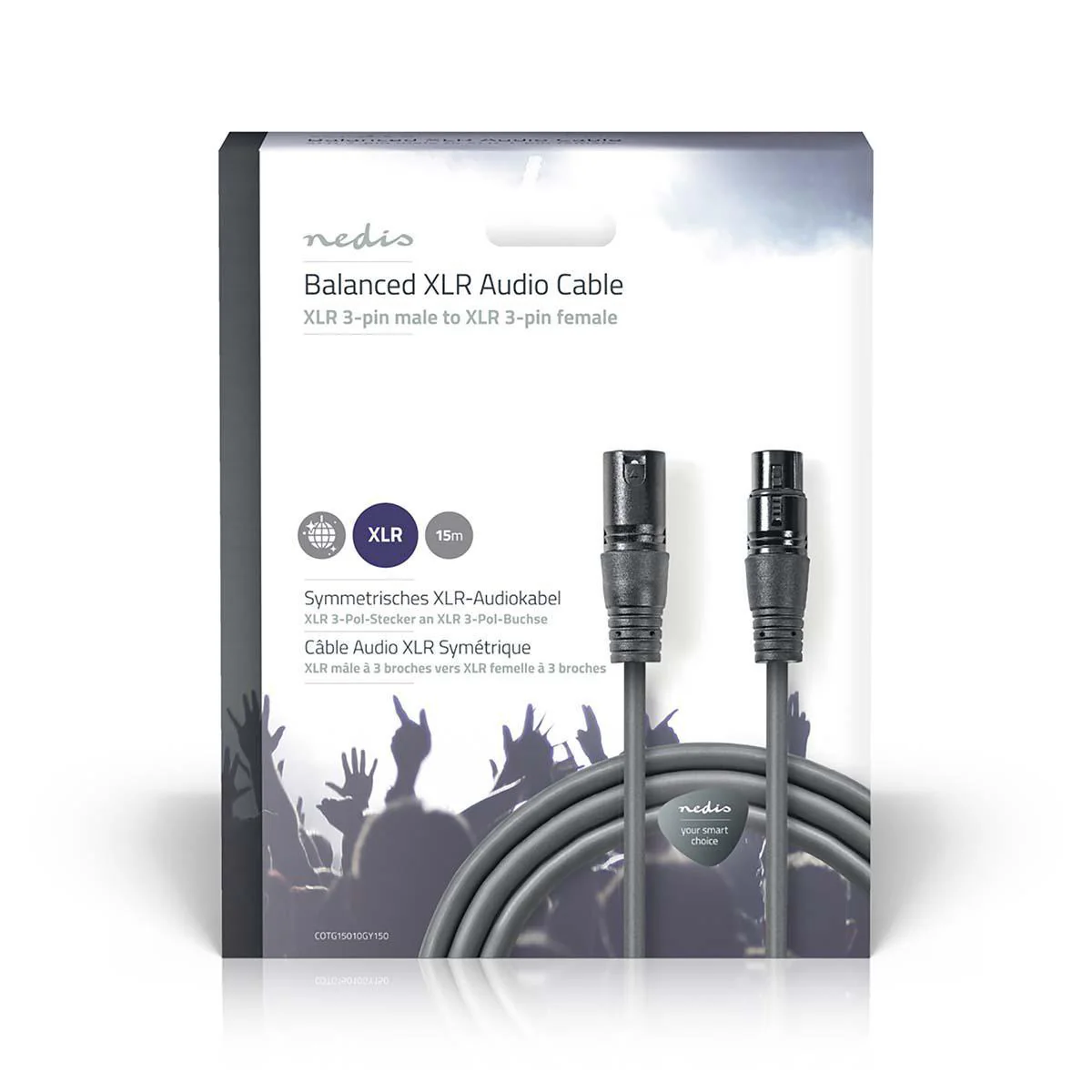 Gebalanceerde Audiokabel XLR 3-Pins Male - XLR 3-Pins Female - Vernikkeld - Image 6