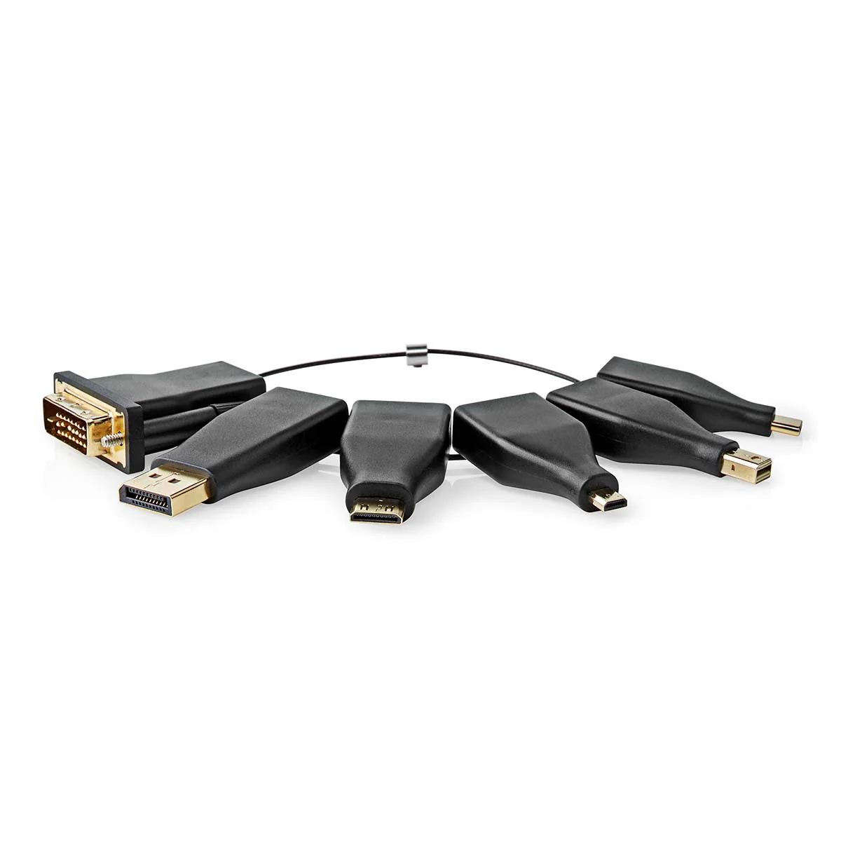 HDMI™-Adapter DisplayPort Male / DVI-D 24+1-Pins Male / HDMI™ Micro-Connector / HDMI™ Mini-Connector / Mini-DisplayPort Male / USB-C™ Male - HDMI™ Output - Verguld