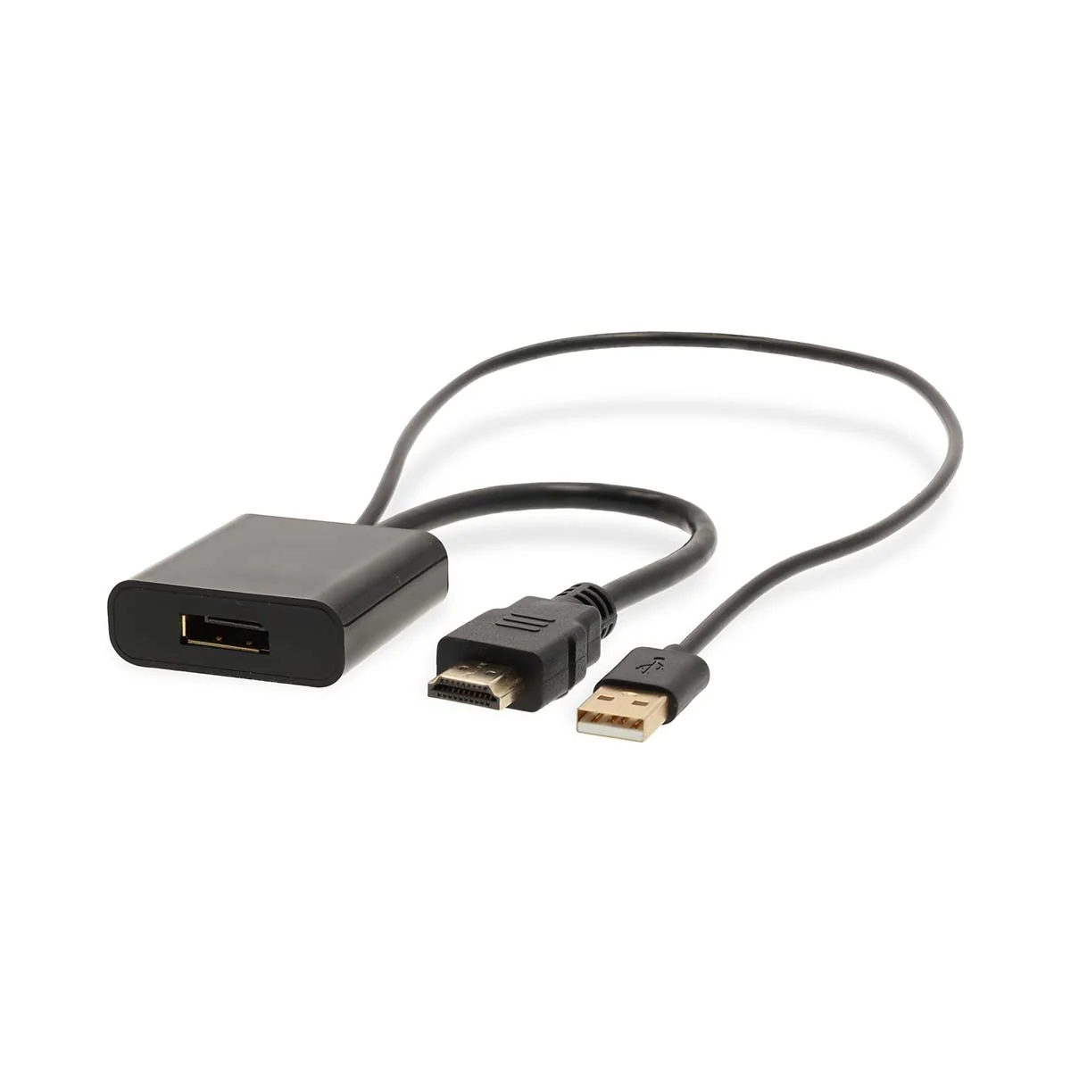 HDMI™-Adapter HDMI™ Connector - DisplayPort Male / USB-A Male - Verguld