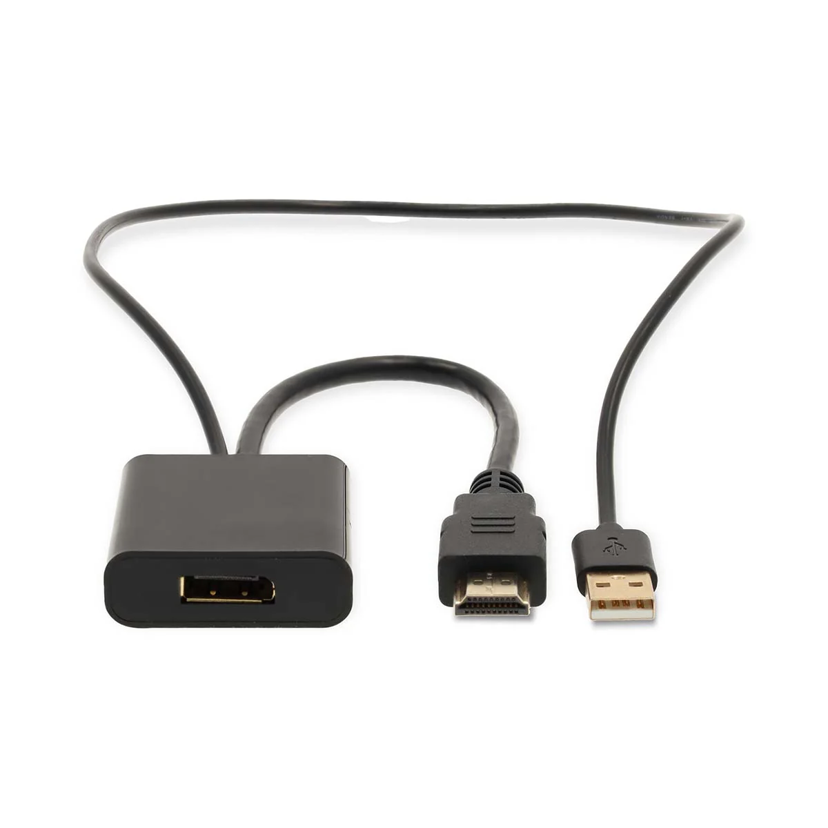 HDMI™-Adapter HDMI™ Connector - DisplayPort Male / USB-A Male - Verguld - Image 2