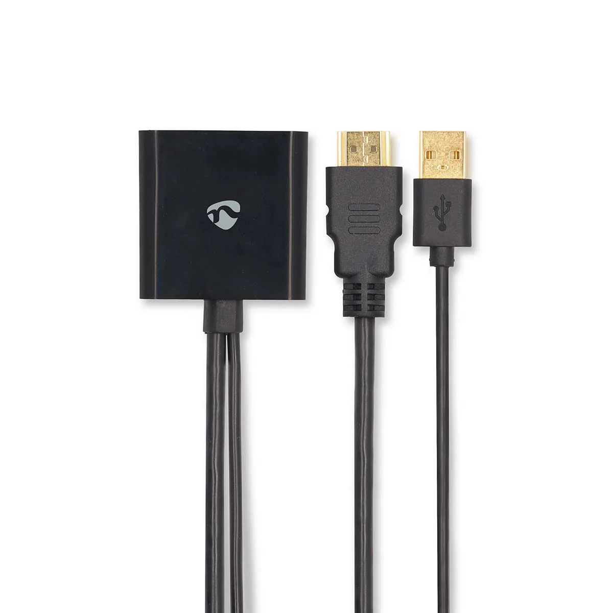 HDMI™-Adapter HDMI™ Connector - DisplayPort Male / USB-A Male - Verguld - Image 3