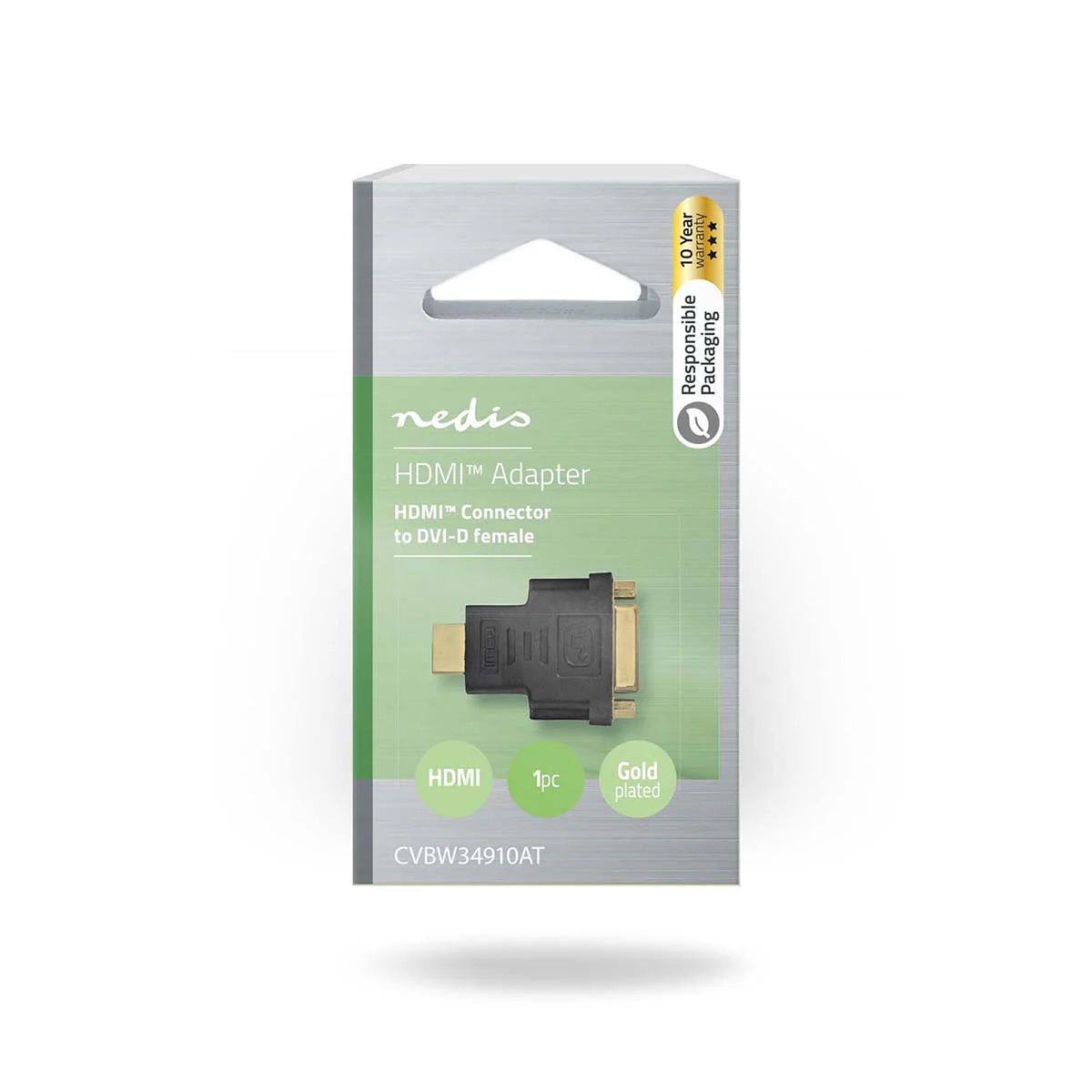 HDMI™-Adapter HDMI™ Connector - DVI-D 24+1-Pins Female - Verguld - Image 8