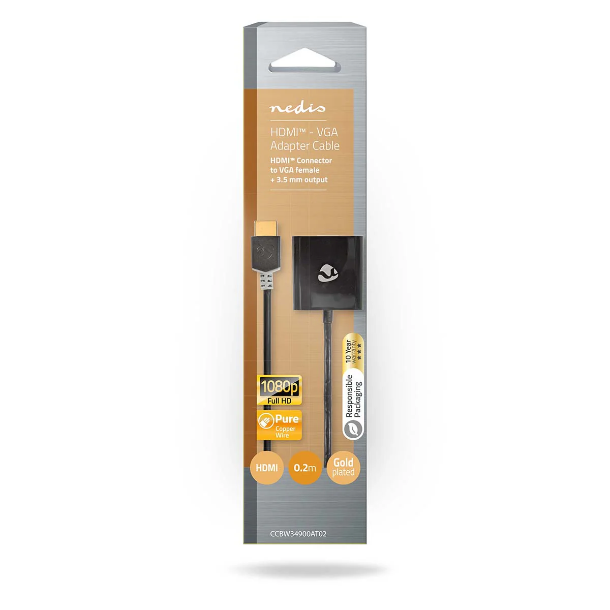HDMI™-Adapter HDMI™ Connector - USB Micro-B Female / VGA Female 15p / 3,5 mm Female - Verguld - Image 6