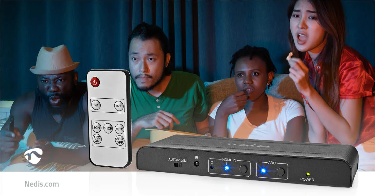 HDMI™-Extractor 2x HDMI™ Input - TosLink Female / 1x 3.5 mm / 1x HDMI™ Output / 2x RCA - Maximale resolutie: 4K@60Hz - Image 12