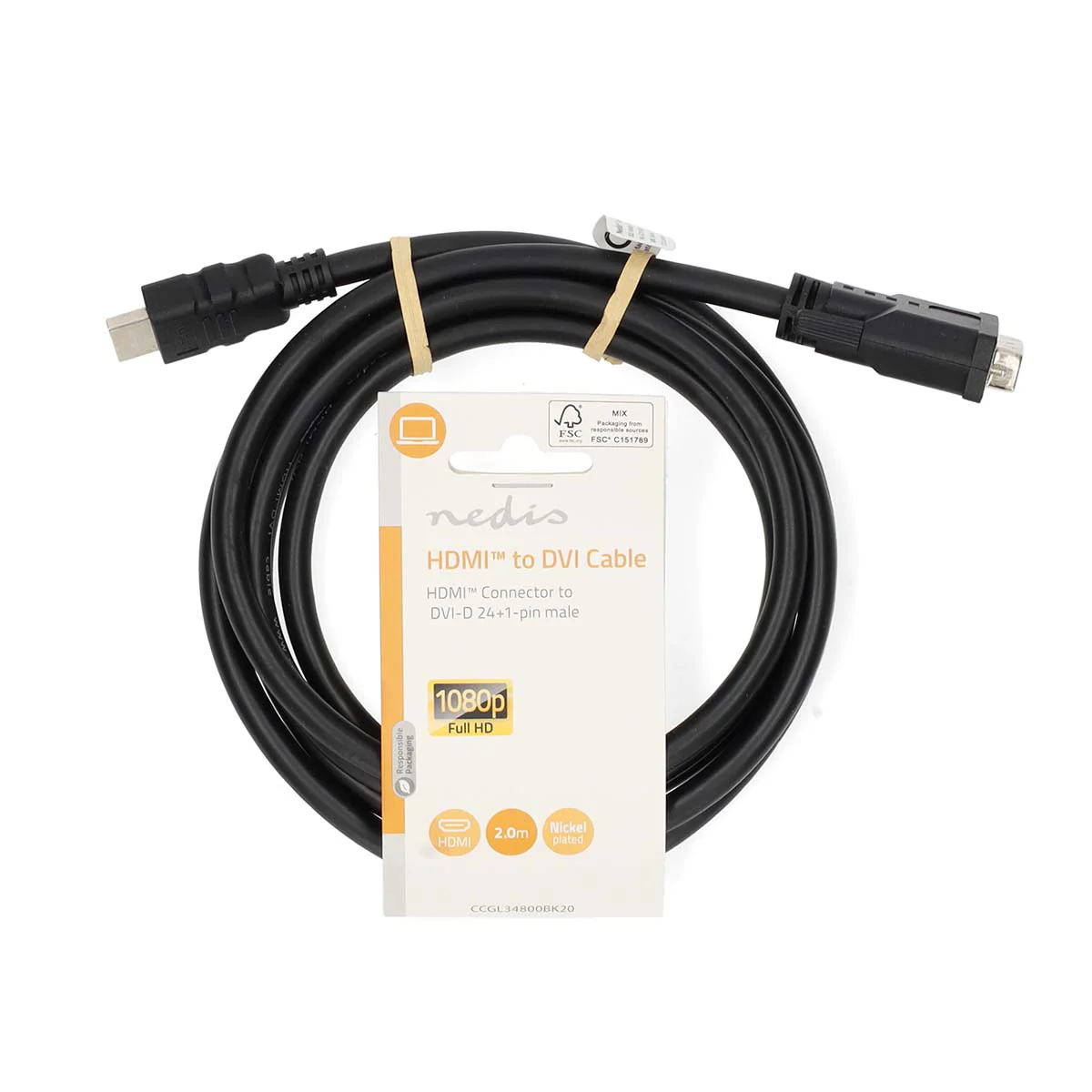 HDMI™ Kabel HDMI™ Connector - DVI-D 24+1-Pins Male - 1080p - Image 3