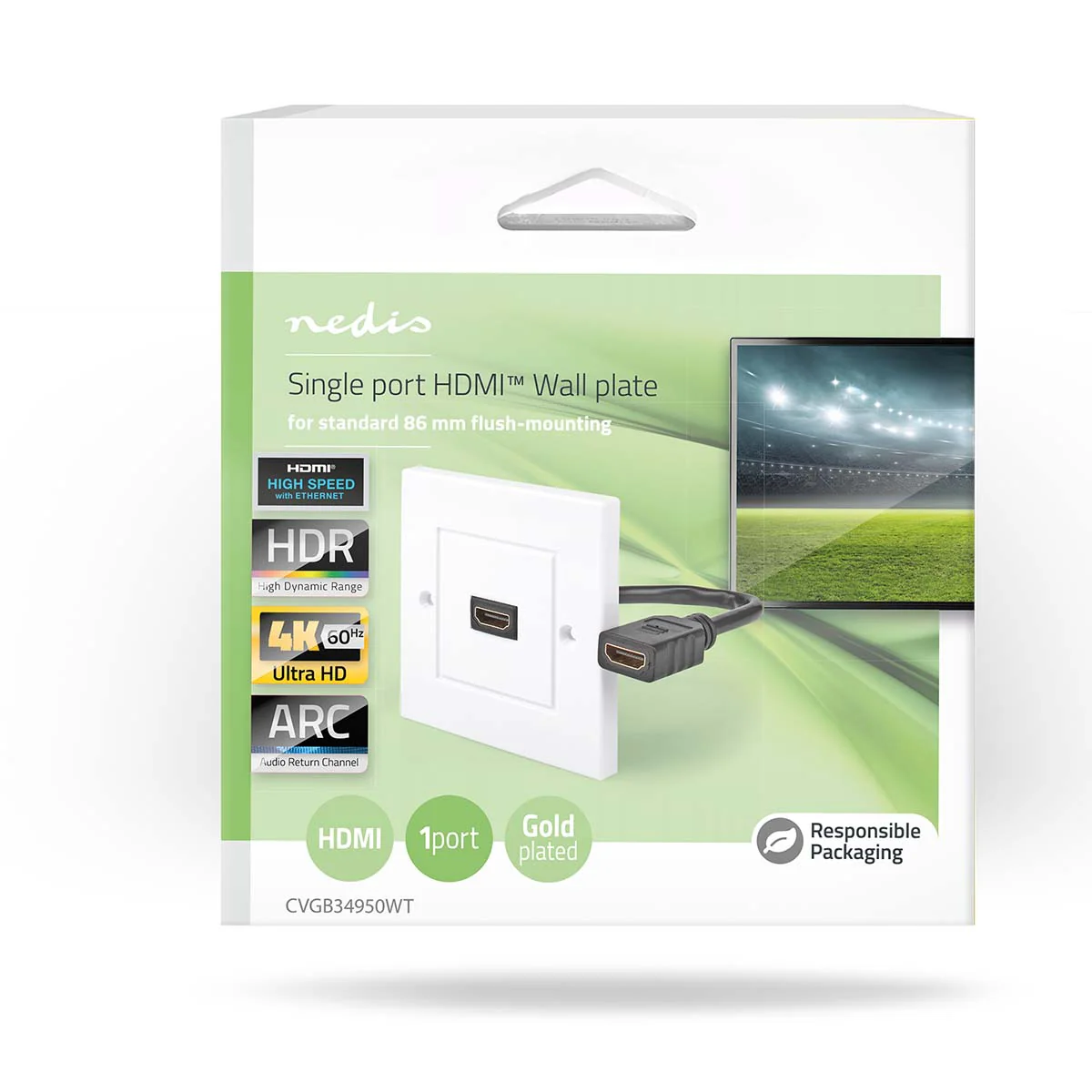 HDMI™ Wandcontactdoos 1x HDMI™ Female - 4K@60Hz - HDMI™ Output - Image 5