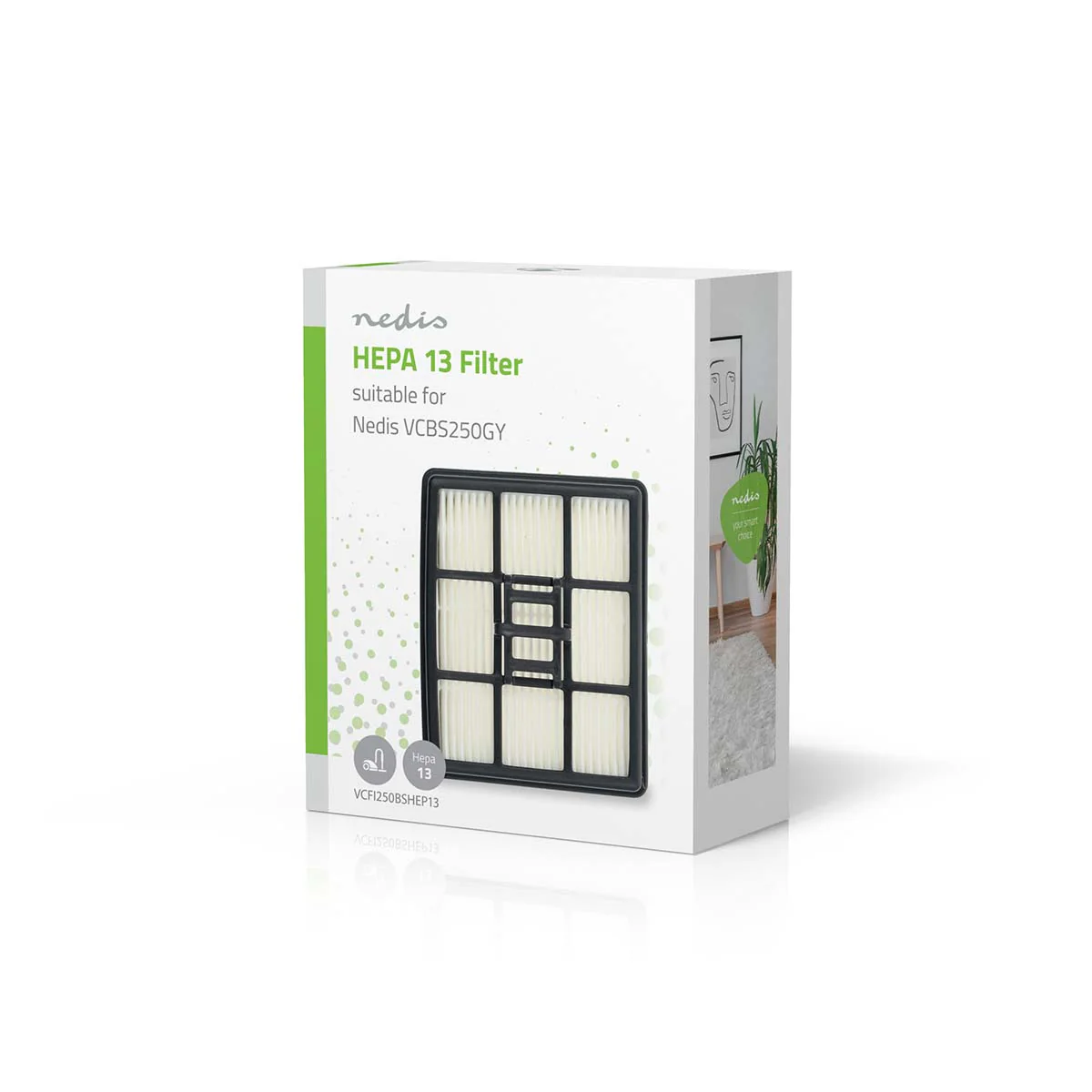 HEPA-Vervangingsfilter Vervanging voor: Nedis® - Wit / Zwart - Image 3
