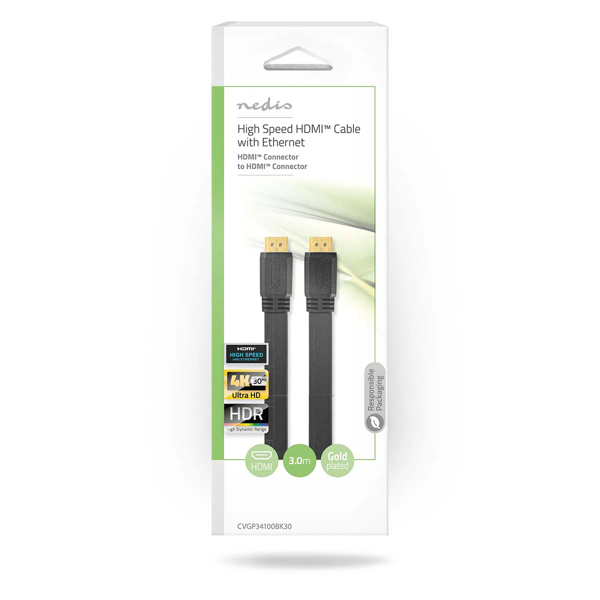 High Speed HDMI™-Kabel met Ethernet HDMI™ Connector - HDMI™ Connector - 4K@30Hz - Image 4