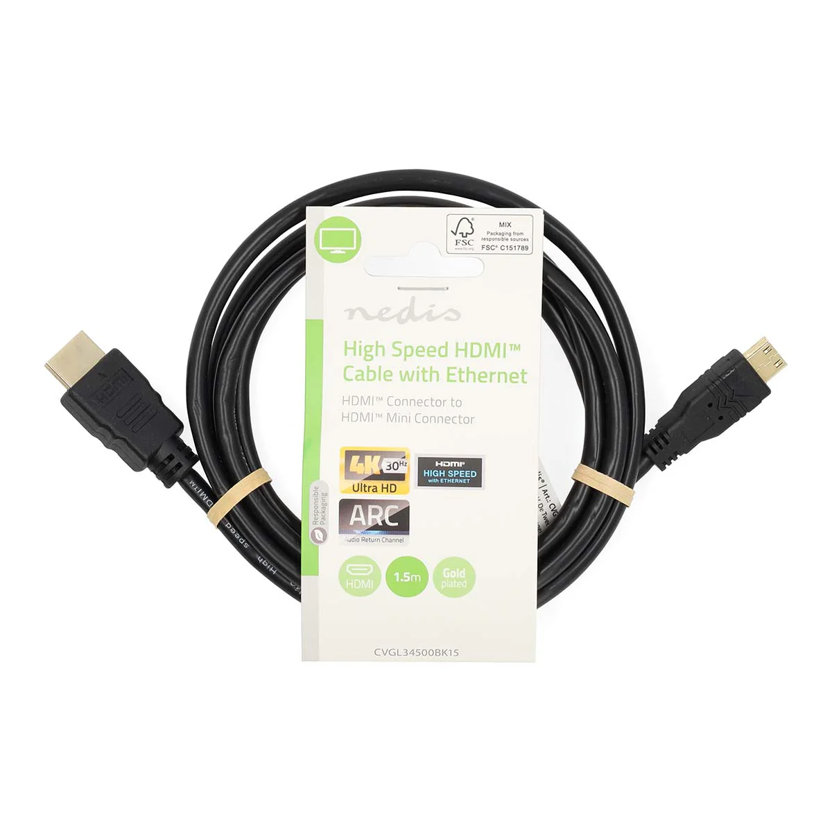 High Speed HDMI™-Kabel met Ethernet HDMI™ Connector - HDMI™ Mini-Connector - 4K@30Hz - Image 3