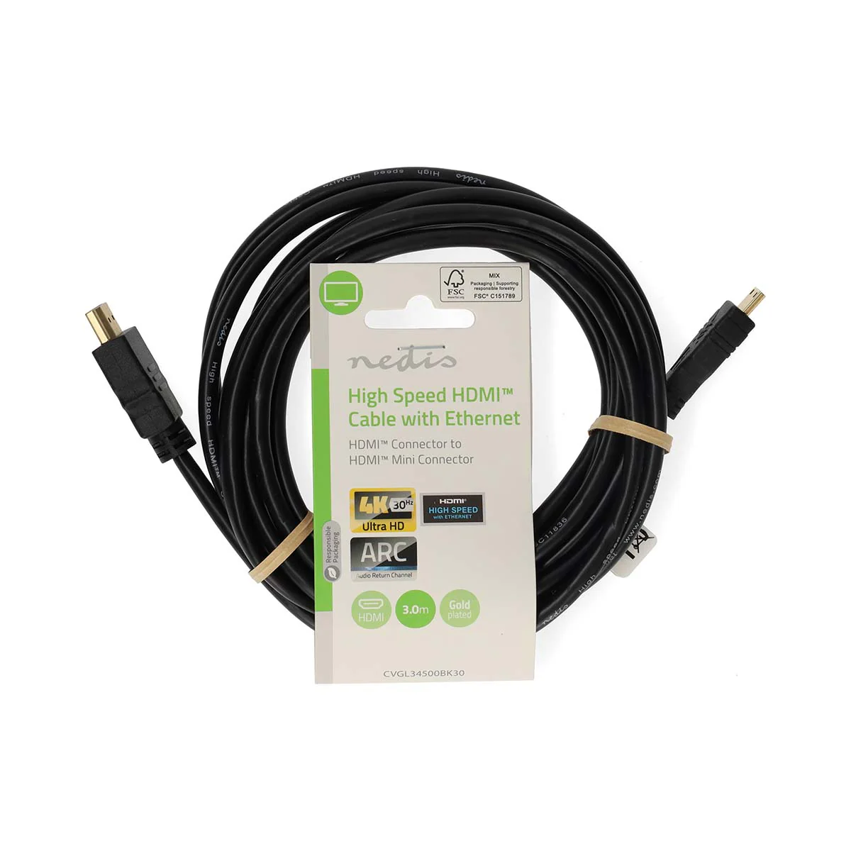 High Speed HDMI™-Kabel met Ethernet HDMI™ Connector - HDMI™ Mini-Connector - 4K@30Hz - Image 4