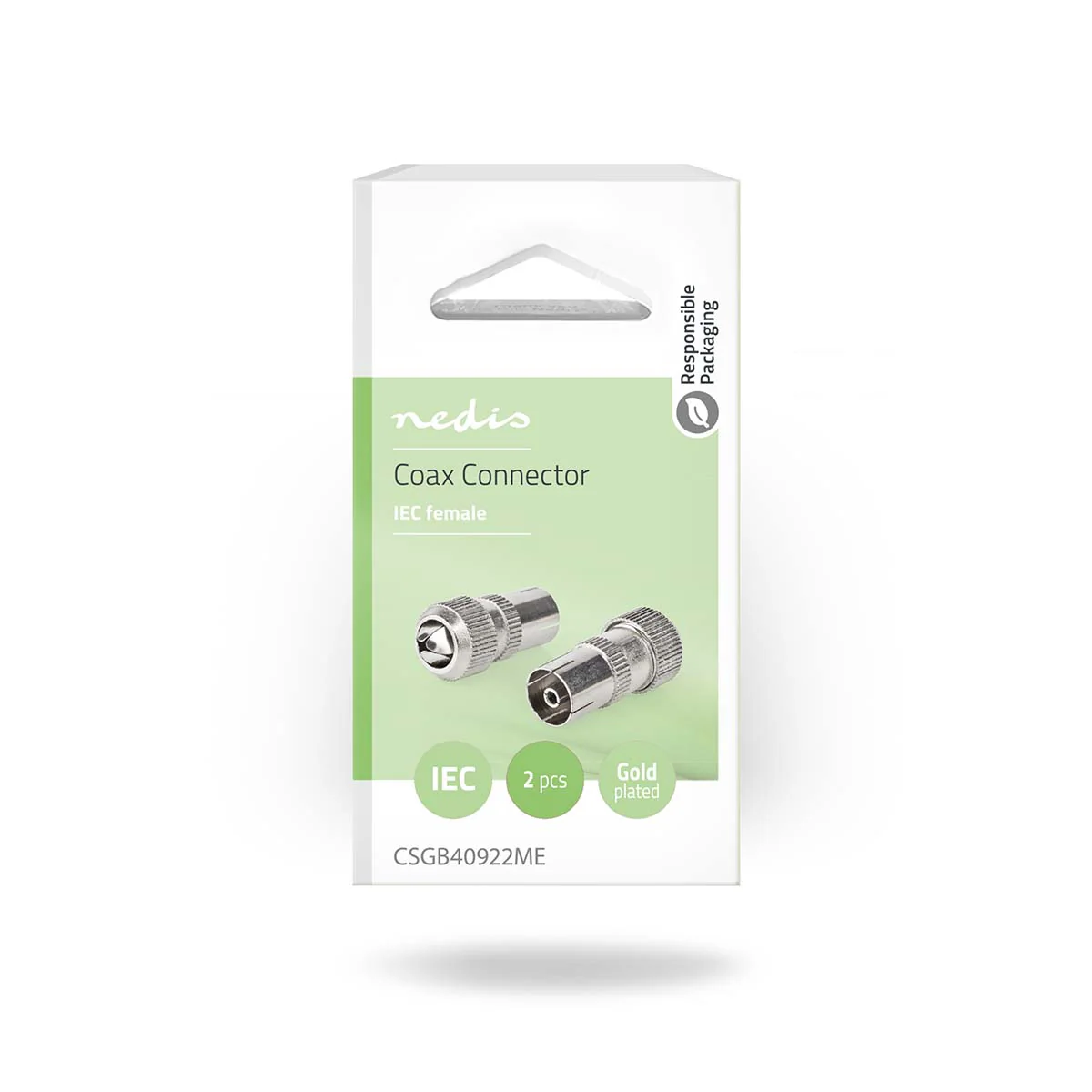 IEC (Coax) Connector Recht - Female - Vernikkeld - Image 6