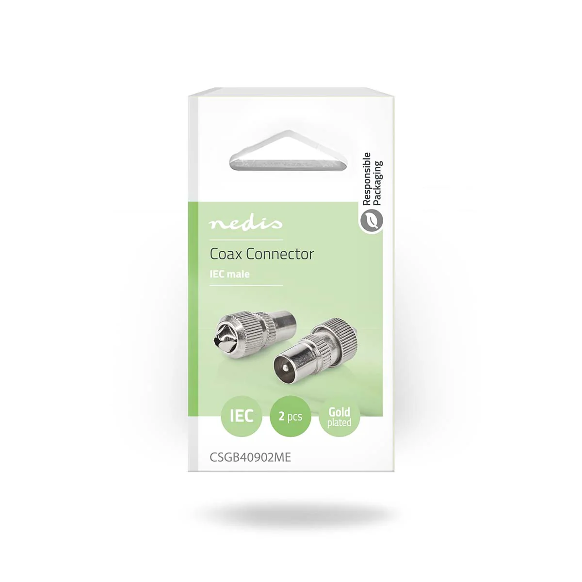 IEC (Coax) Connector Recht - Male - Vernikkeld - Image 6