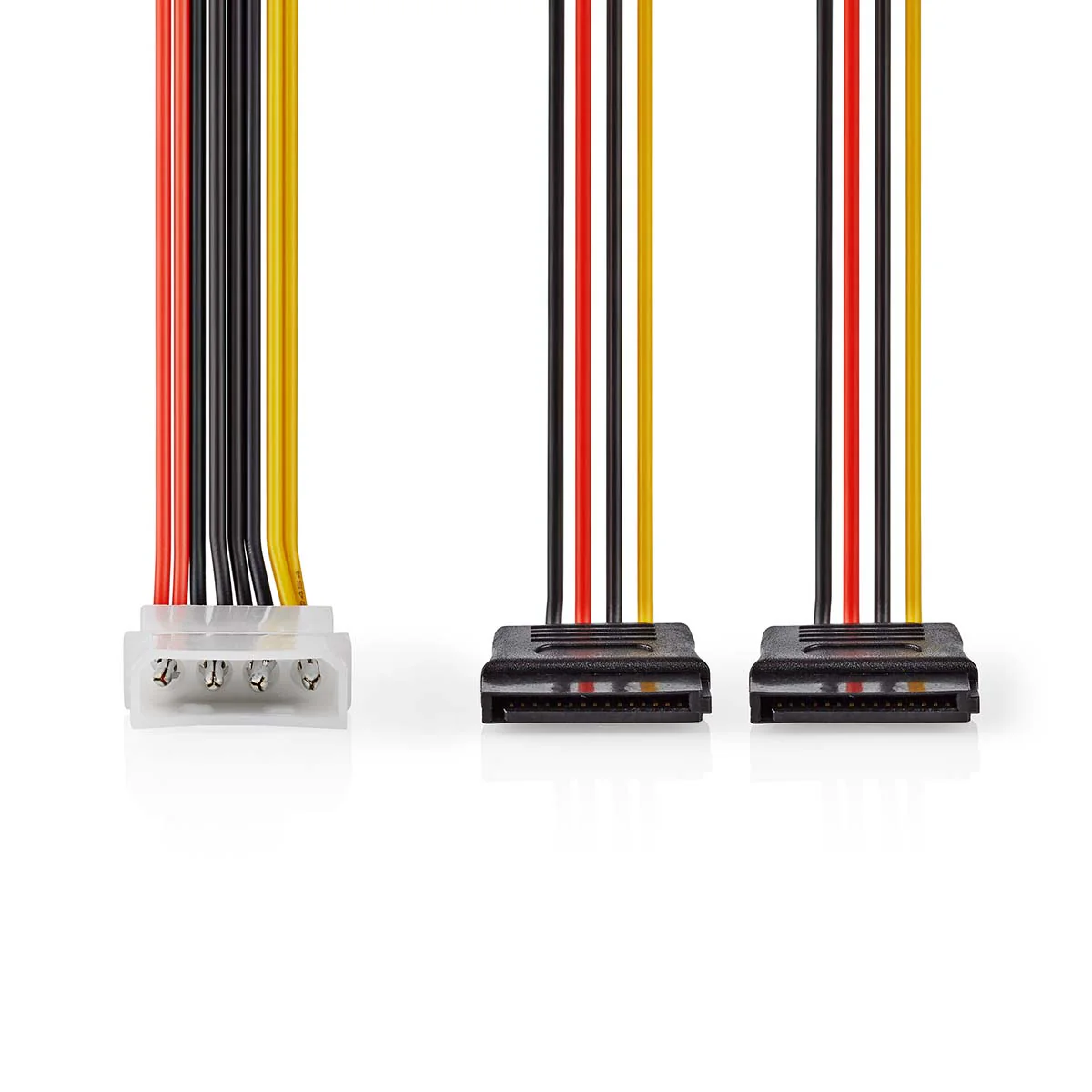 Interne Voedingskabel Molex Male - 2x SATA 15-Pins Female - Verguld - Image 2