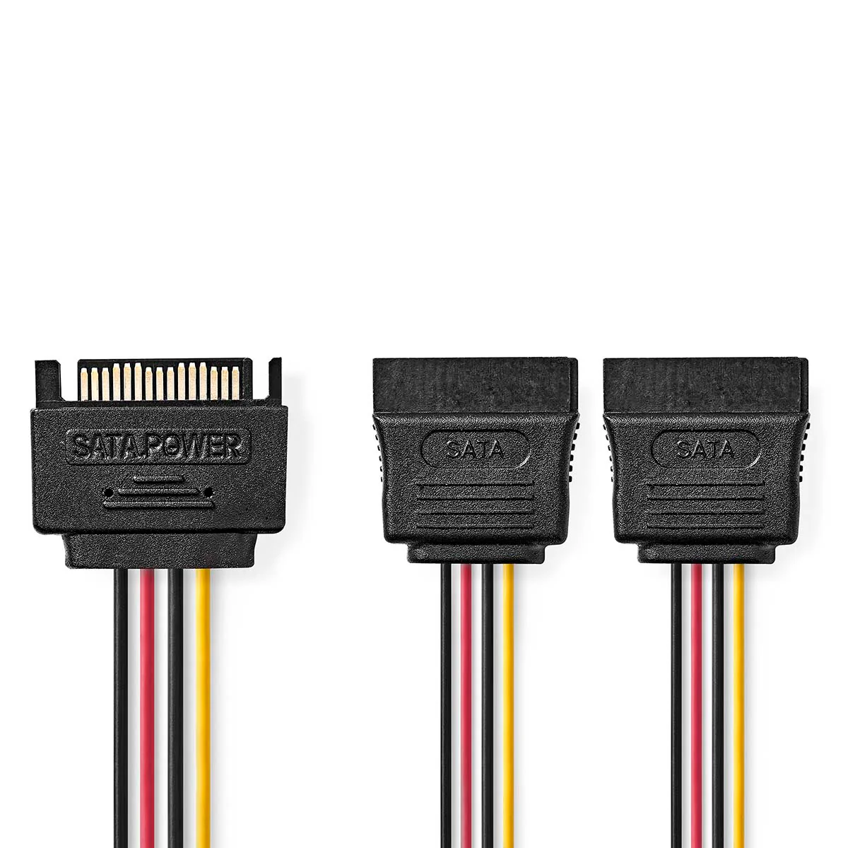 Interne Voedingskabel SATA 15-Pins Male - 2x SATA 15-Pins Female - Verguld
