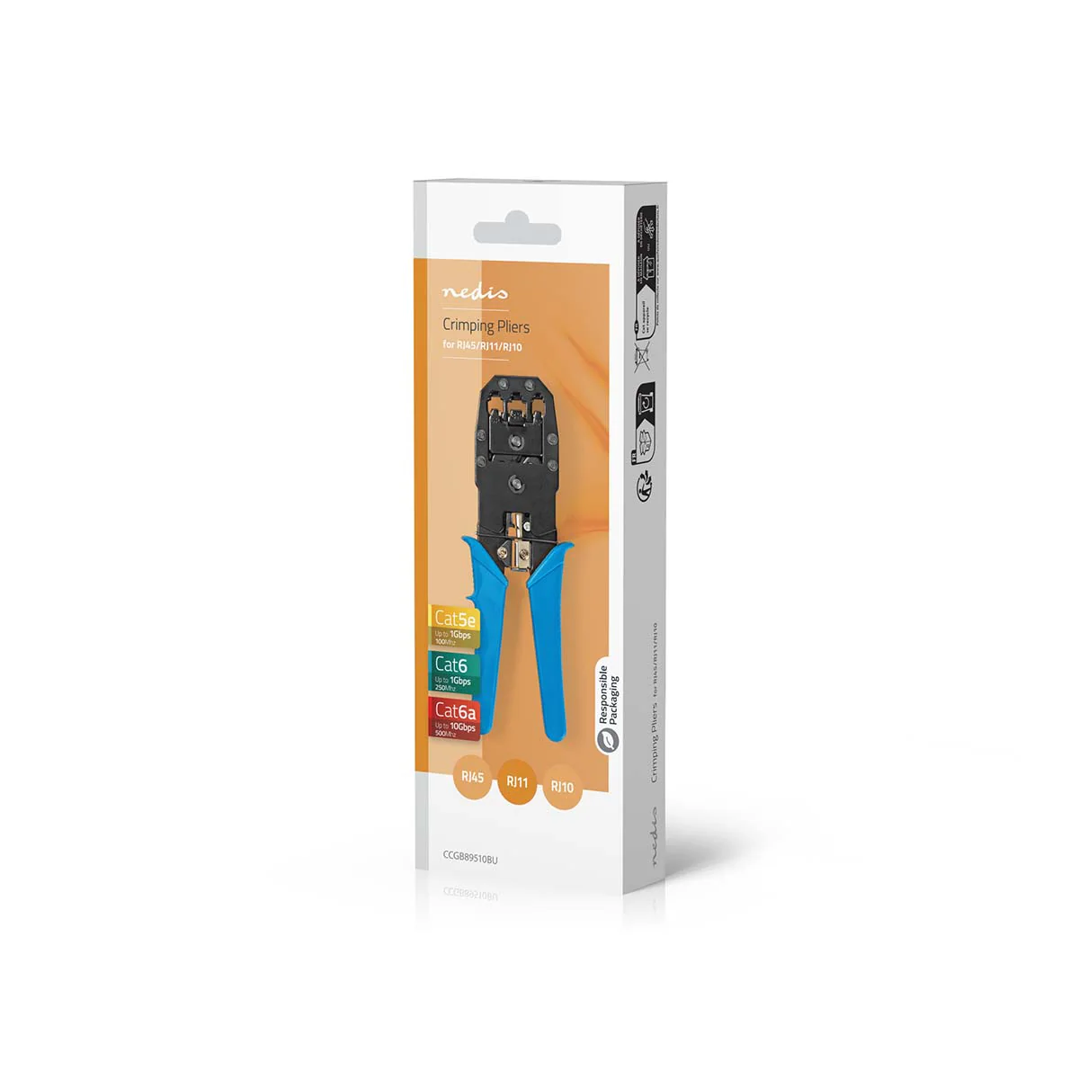 Krimptang CAT5 / CAT5e / CAT6 / CAT6a / RJ10 / RJ11 - Snijden / Strippen / Tang - ABS / Staal - Image 7