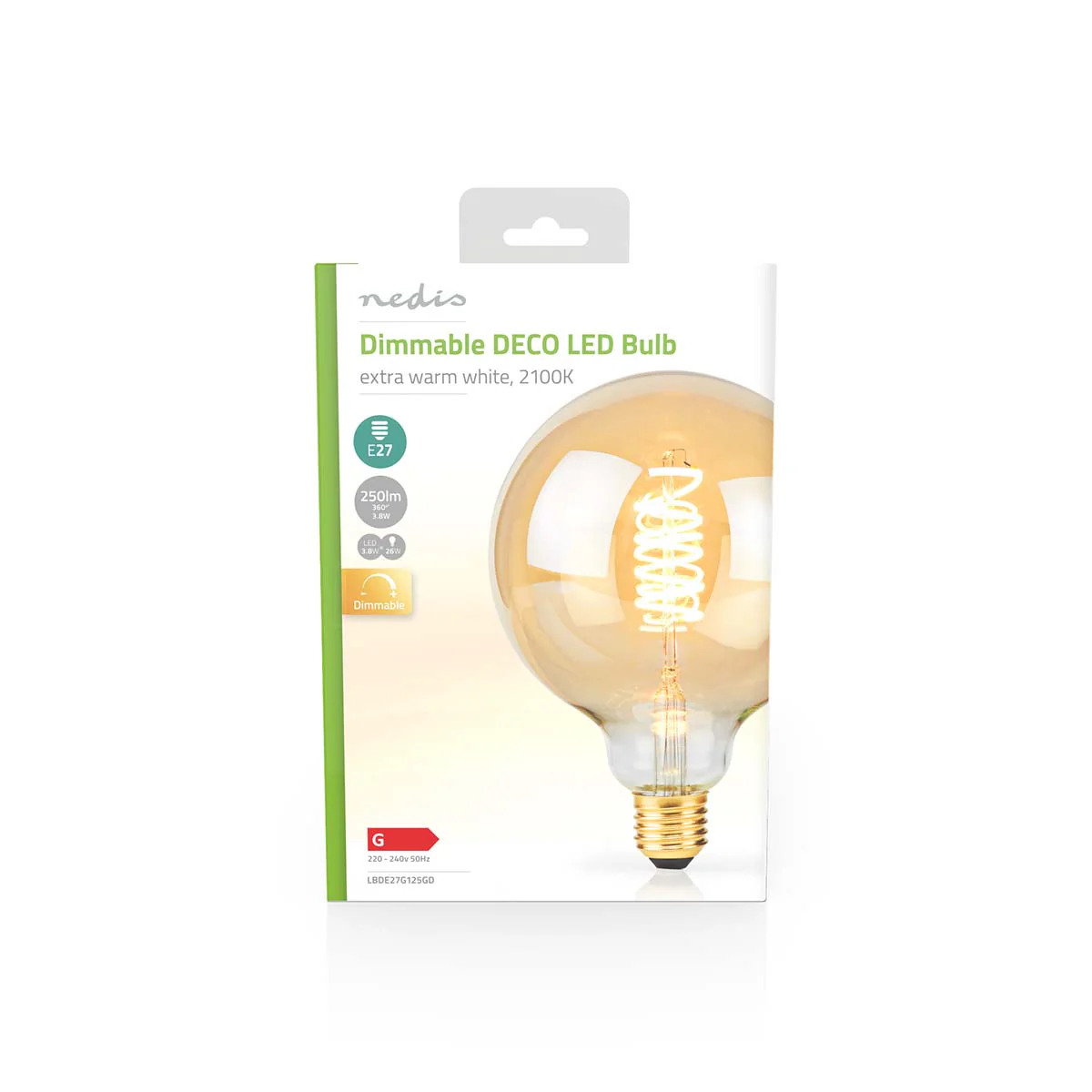 LED-Filamentlamp E27 G125 - 3.8W - 250 lm - Image 3