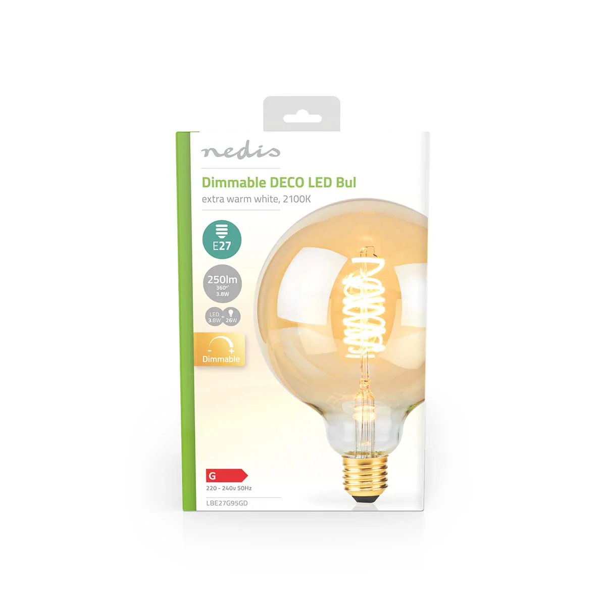 LED-Filamentlamp E27 G95 - 3.8W - 250 lm - Image 3