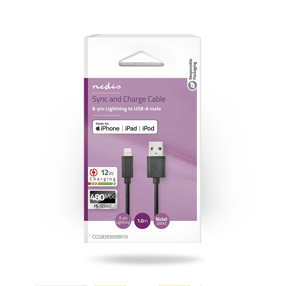 Lightning Kabel USB 2.0 - Apple Lightning 8-Pins - USB-A Male - Image 4