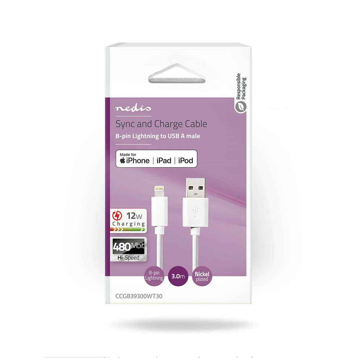 Lightning Kabel USB 2.0 - Apple Lightning 8-Pins - USB-A Male - Image 7
