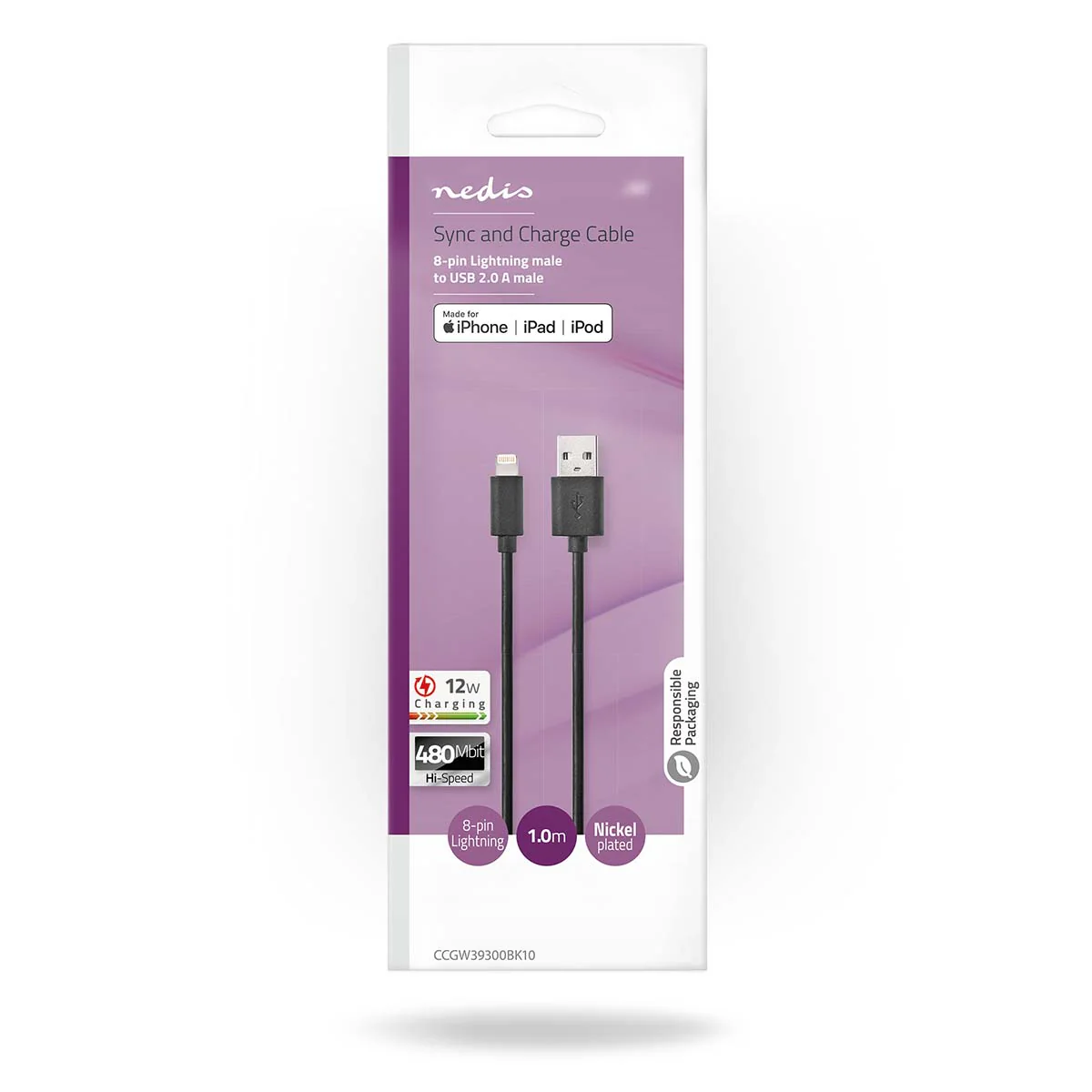 Lightning Kabel USB 2.0 - Apple Lightning 8-Pins - USB-A Male - Image 4