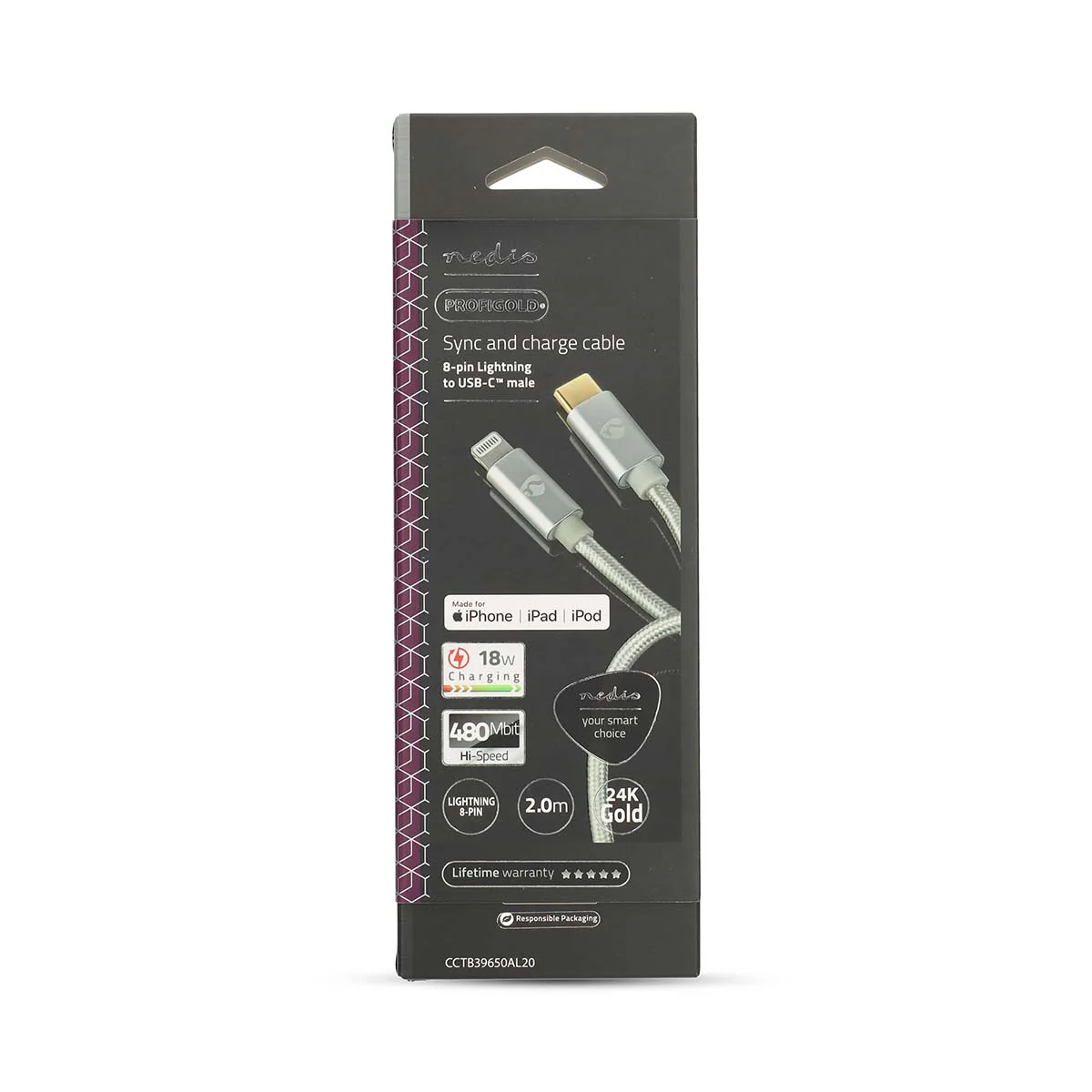 Lightning Kabel USB 2.0 - Apple Lightning 8-Pins - USB-C™ Male - Image 11