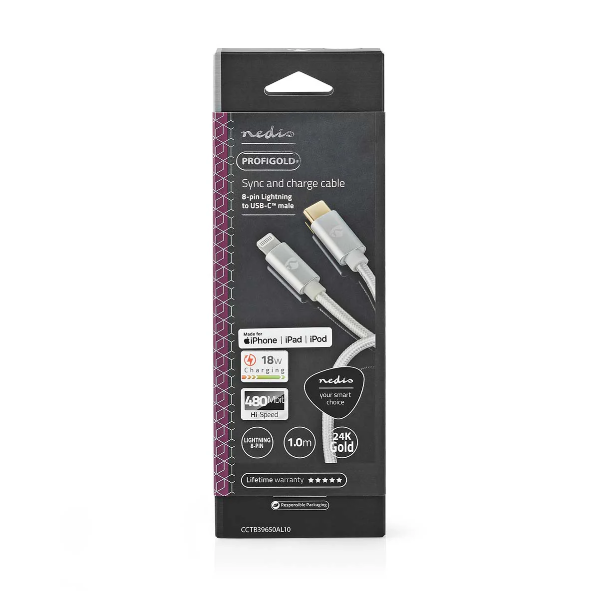 Lightning Kabel USB 2.0 - Apple Lightning 8-Pins - USB-C™ Male - Image 7