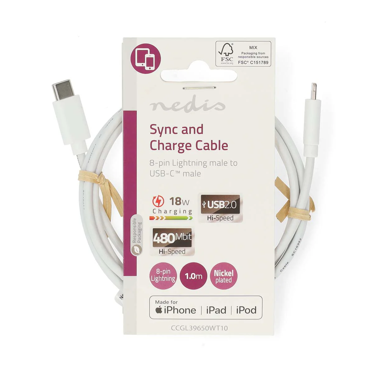 Lightning Kabel USB 2.0 - Apple Lightning 8-Pins - USB-C™ Male - Image 6